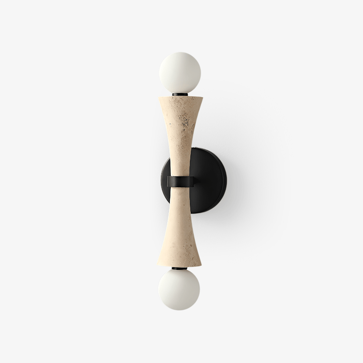 Oloriel sculpturale wandlamp van geel travertin