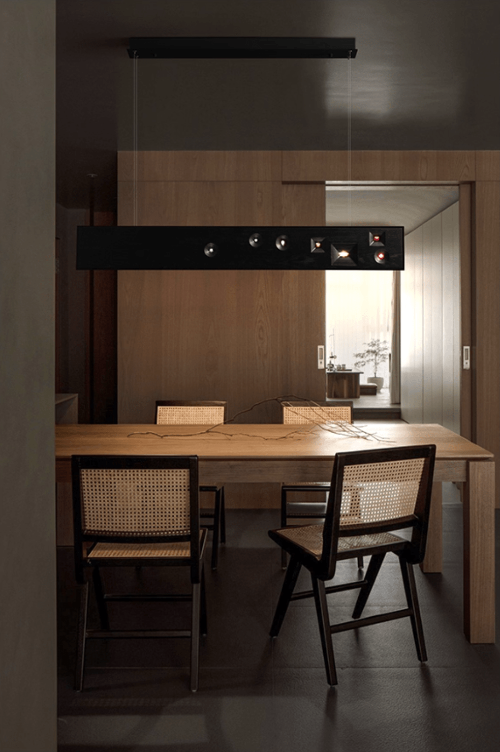 Elvorora hanglamp hout edelsteen lineaire LED