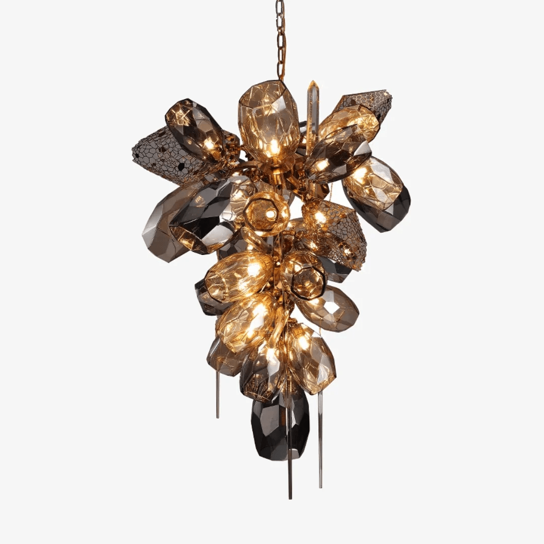 Celirian Kroonluchter Moderne glas Kristal Rookglas Cluster