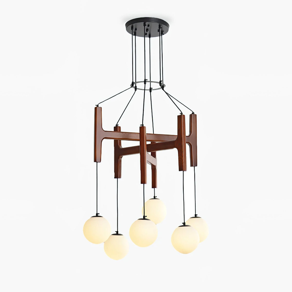 Xylocube Geometrisch Hout Bolvormig Hanglamp