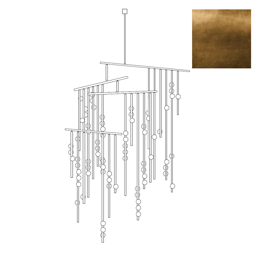 Bara Geometrische messing Lineaire hanglamp Kroonluchter