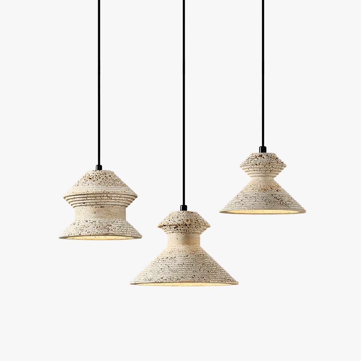 Nyrd hanglamp van geel travertin