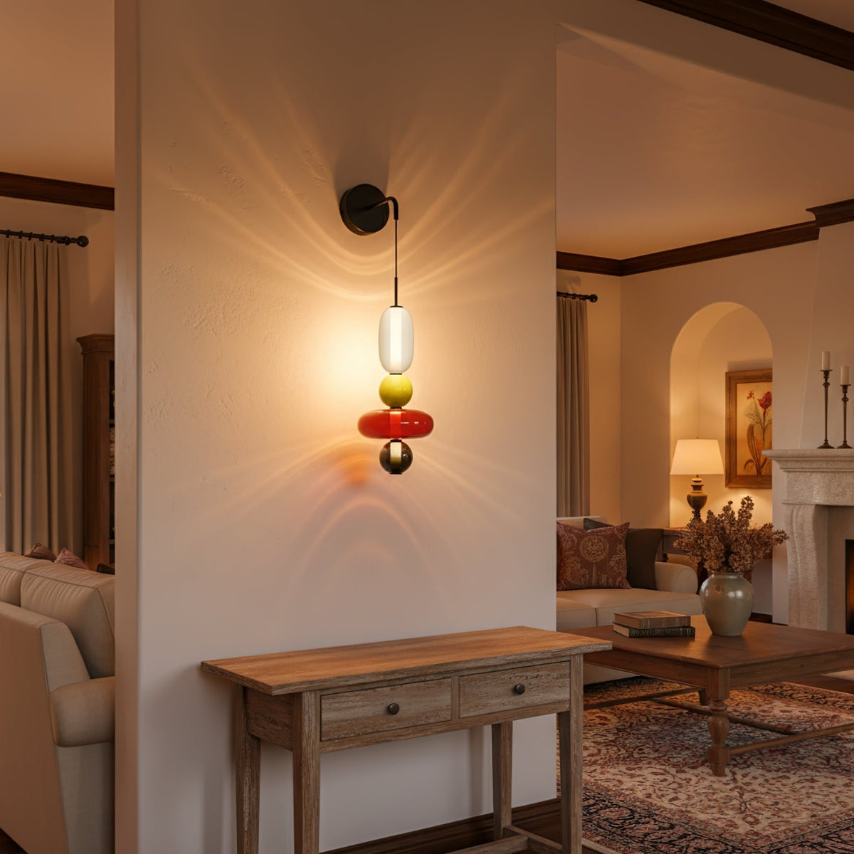 Ralvyn wandlamp met glazen kap