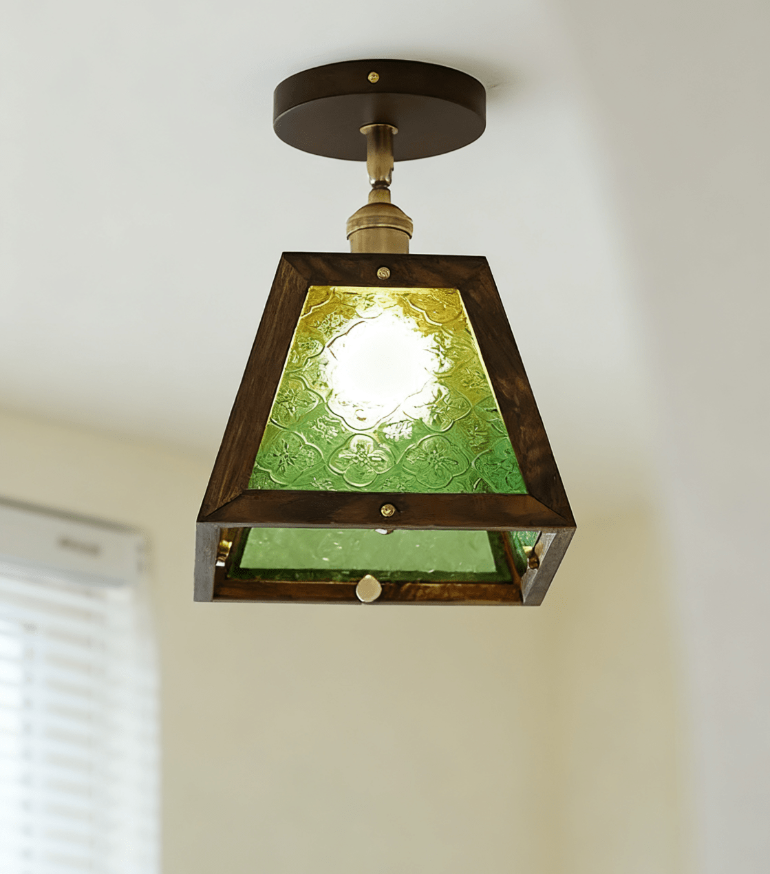 Edmund Groen gepatenteerd glas plafondlamp