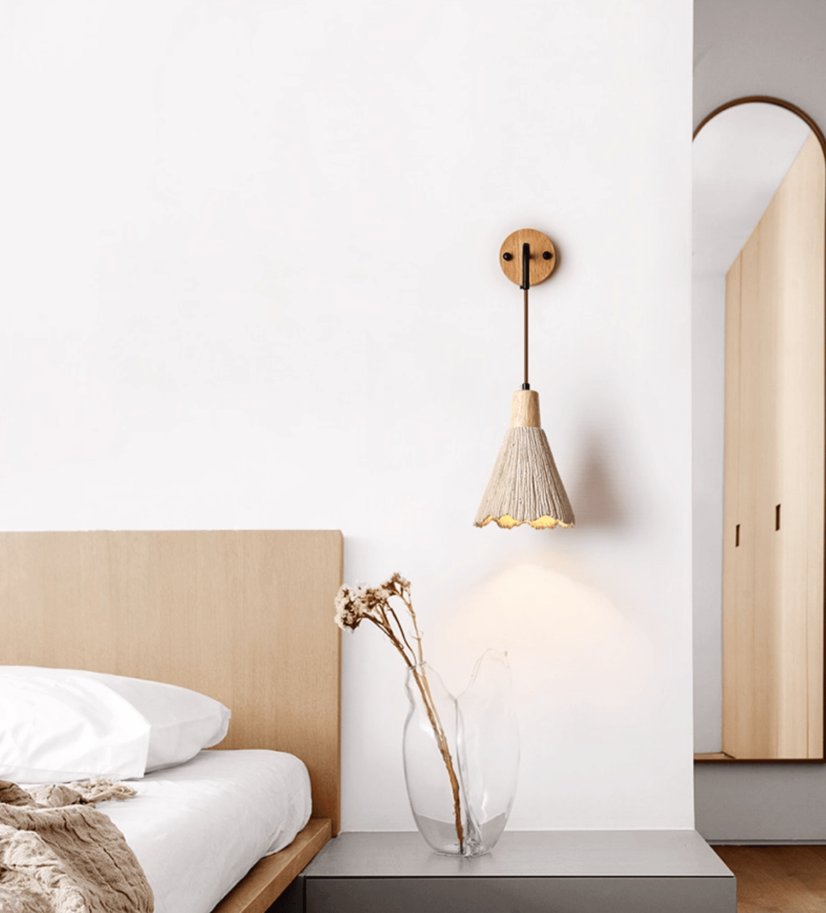 Microcement wandlamp