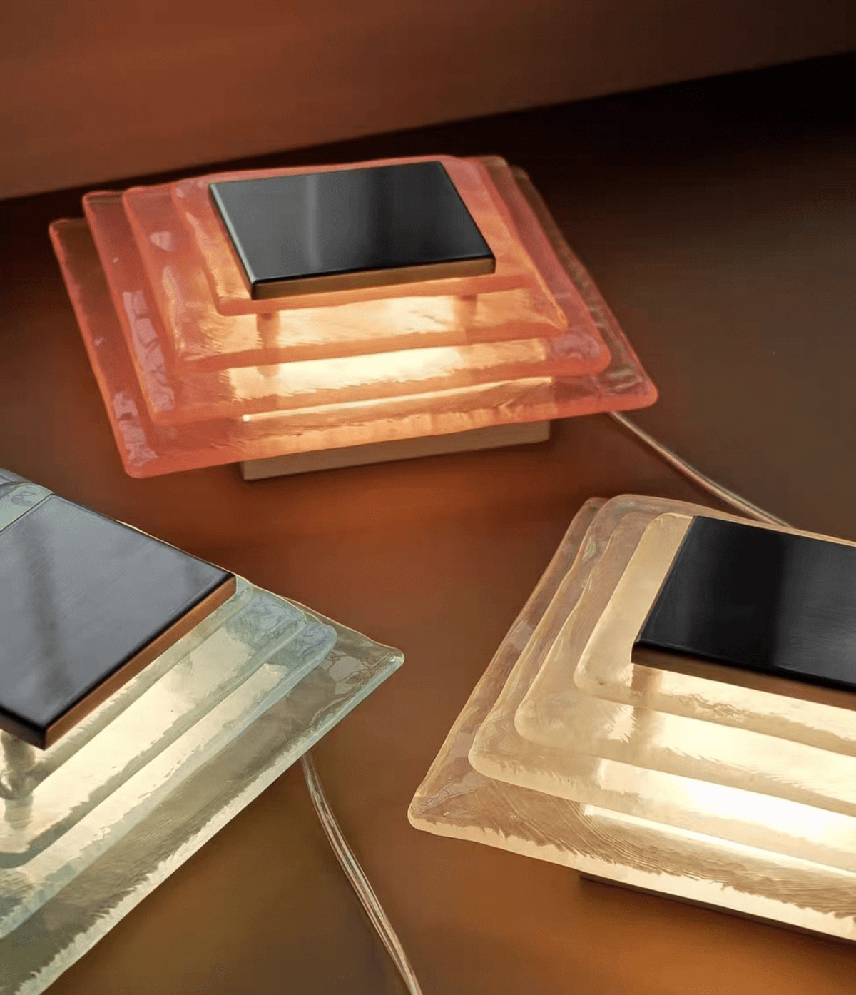 Cleo glas Watercube Cascade wandlamp