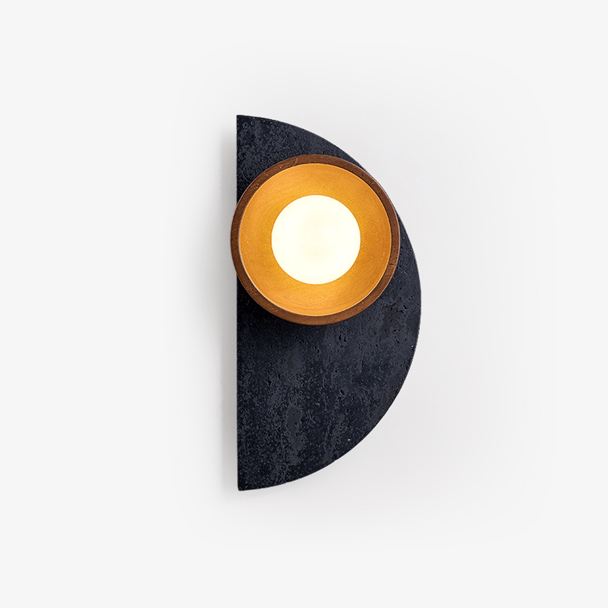 Luca wandlamp van walnoot en travertin