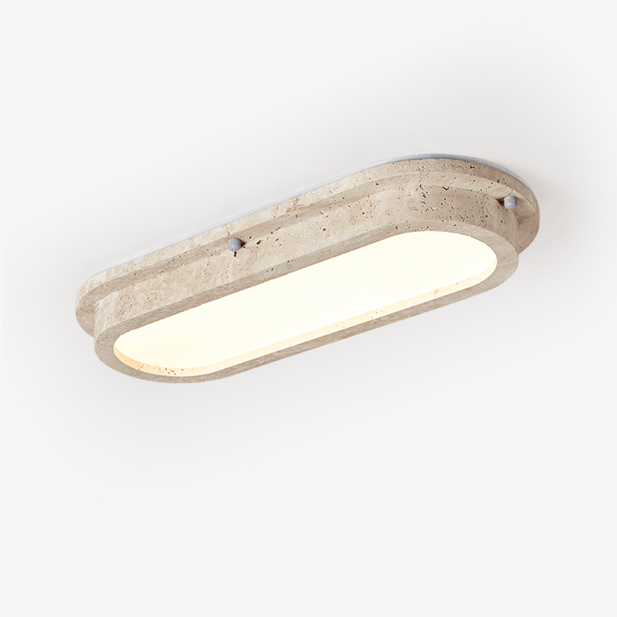 Remy minimalistische plafondlamp van geel travertin