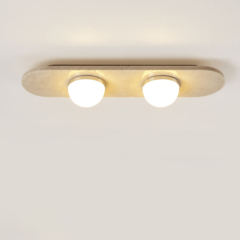 Ivan plafondlamp met drie balken in geel travertin