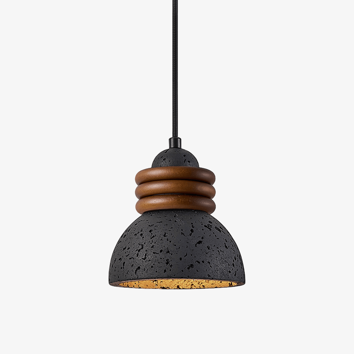 Riso Ring Zwart travertin hanglamp