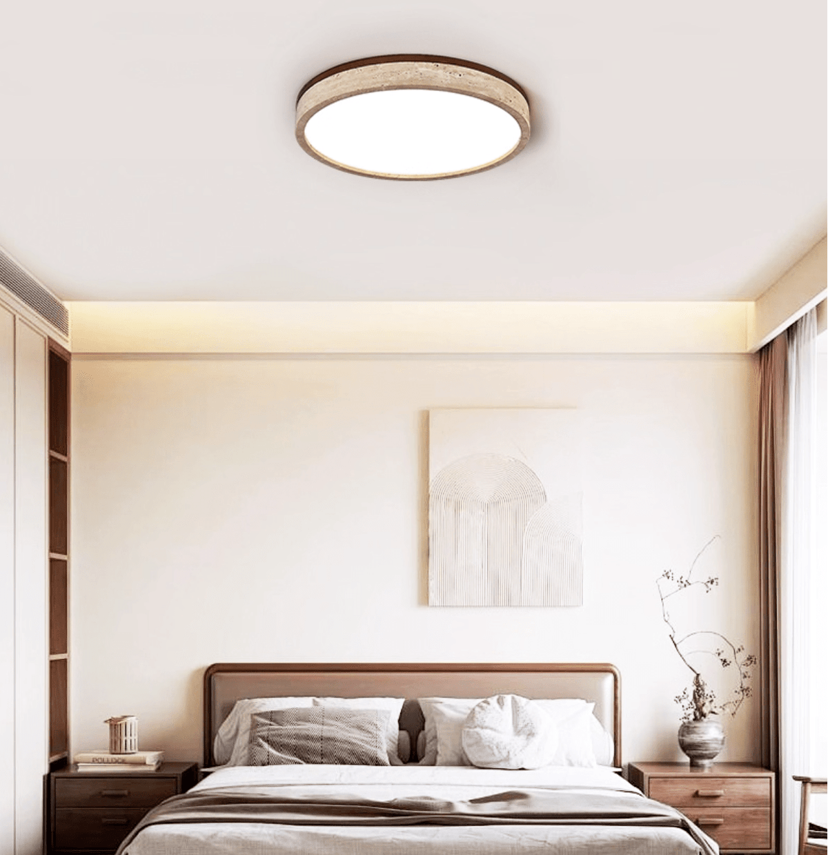 Xoan Glowly travertin Halo Ronde plafondlamp