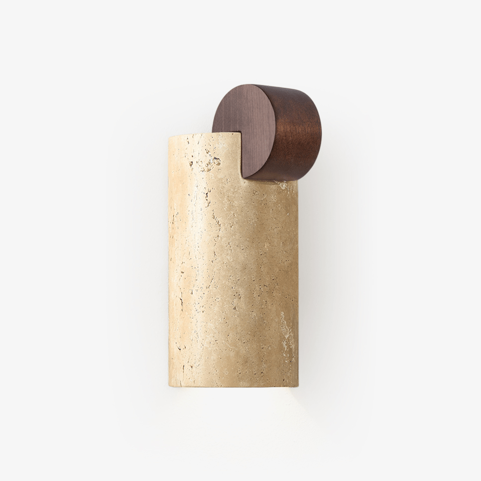 Velm Curve Geel travertin wandlamp
