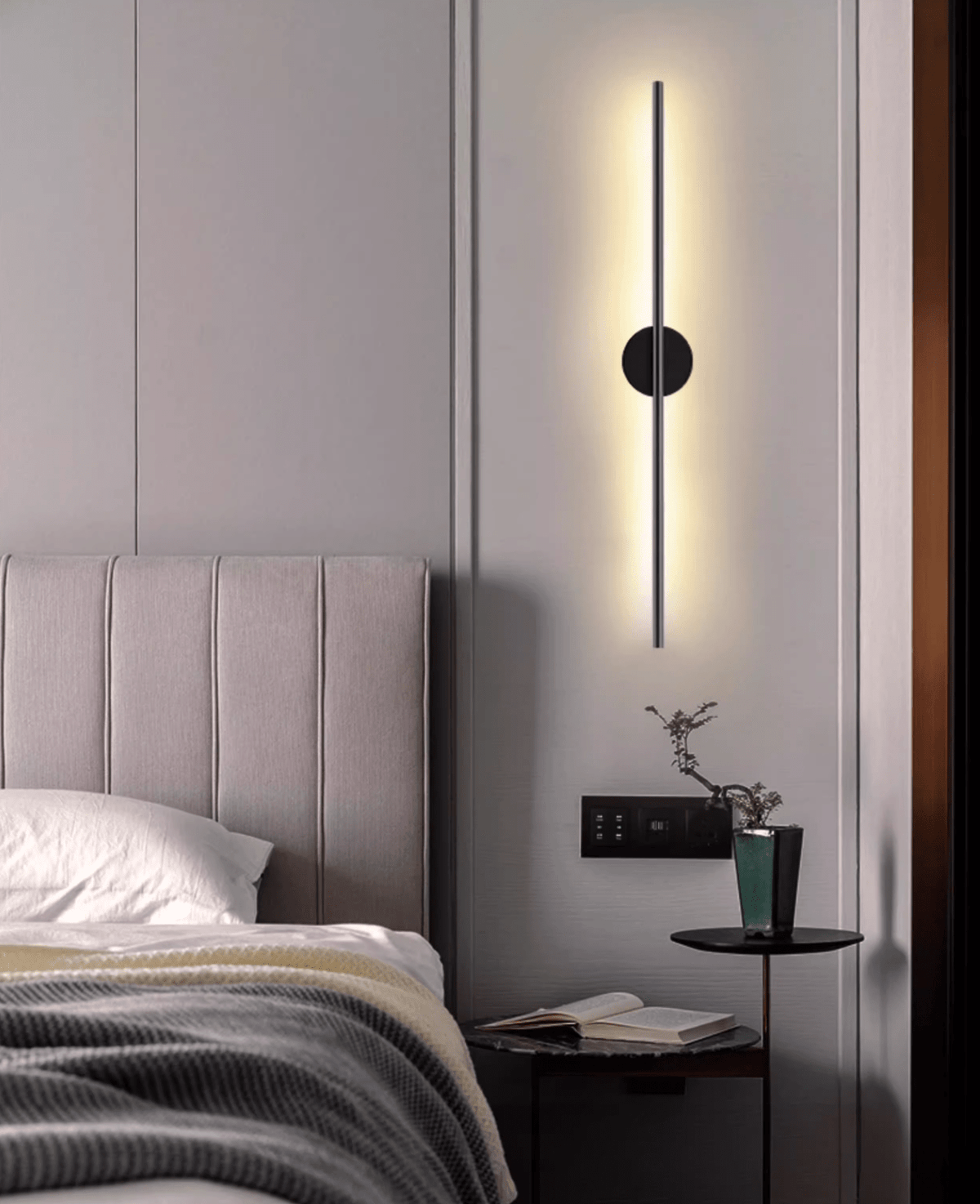 Nomk zwart herlaadbare wandlamp