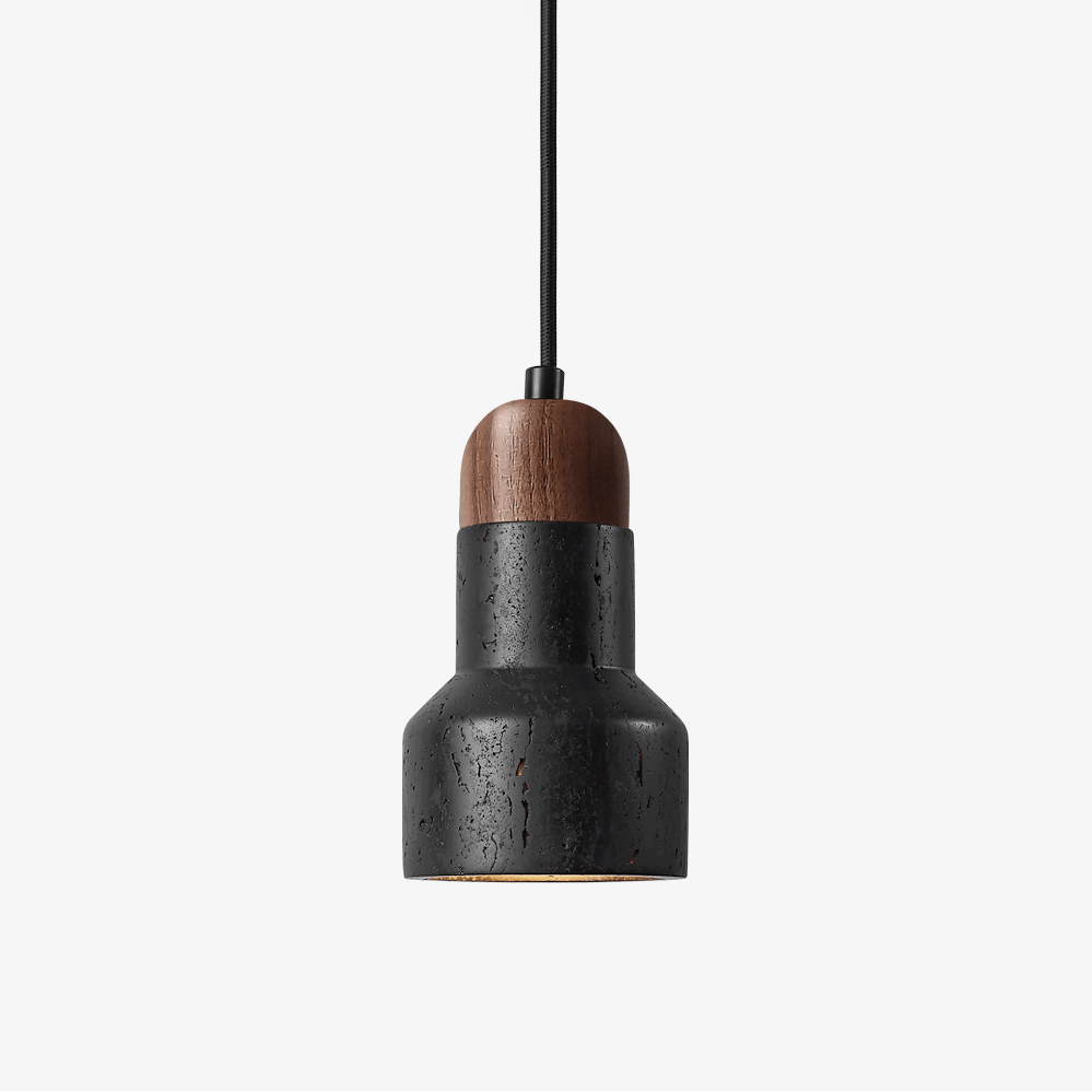 Foundry modern Zwart Travertin Hanglamp