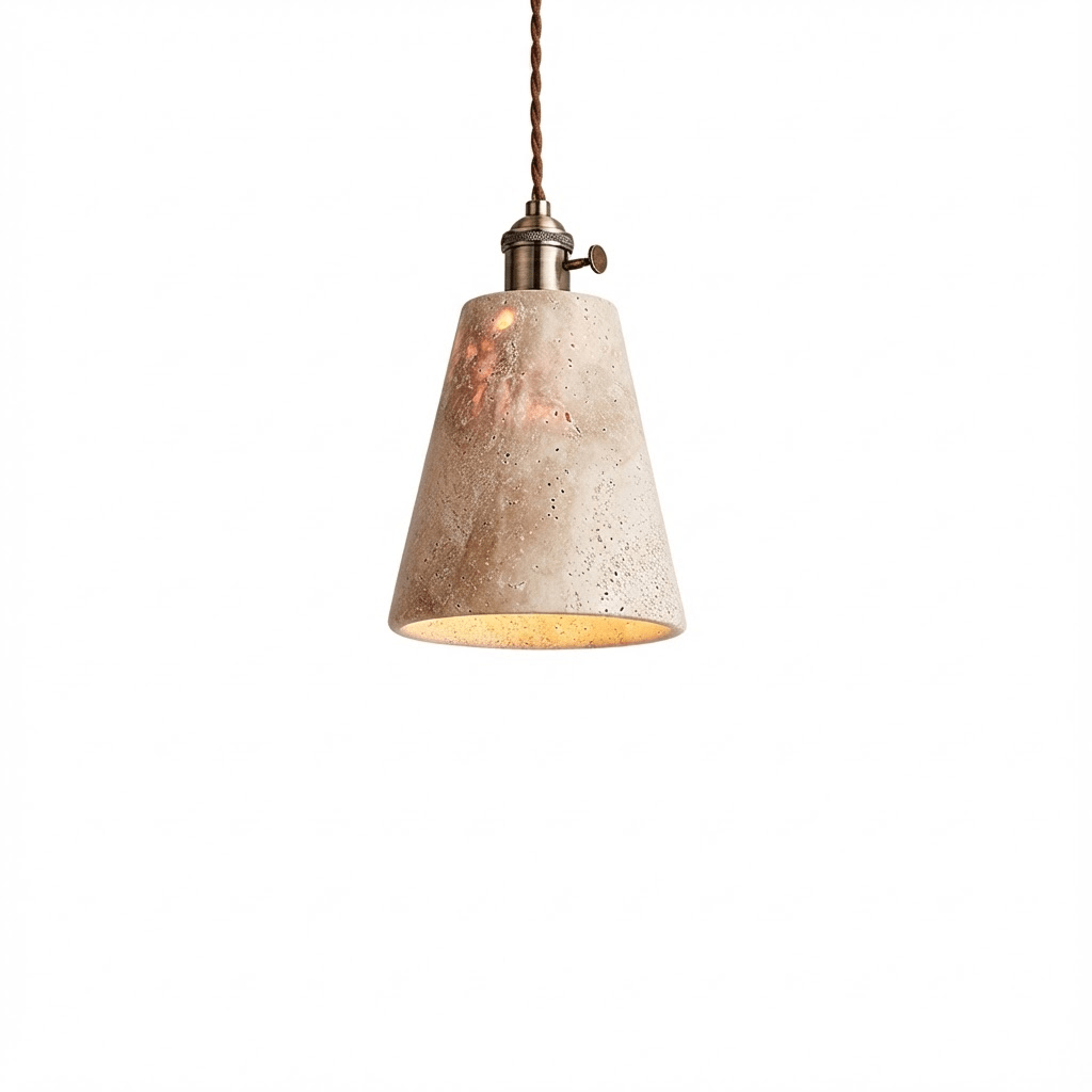 Ralv Minimalistisch Geel Travertin Hanglamp Set