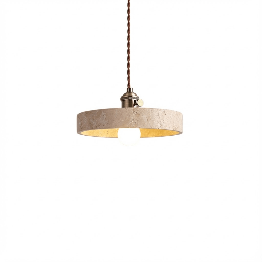 Ralv Minimalistisch Geel Travertin Hanglamp Set