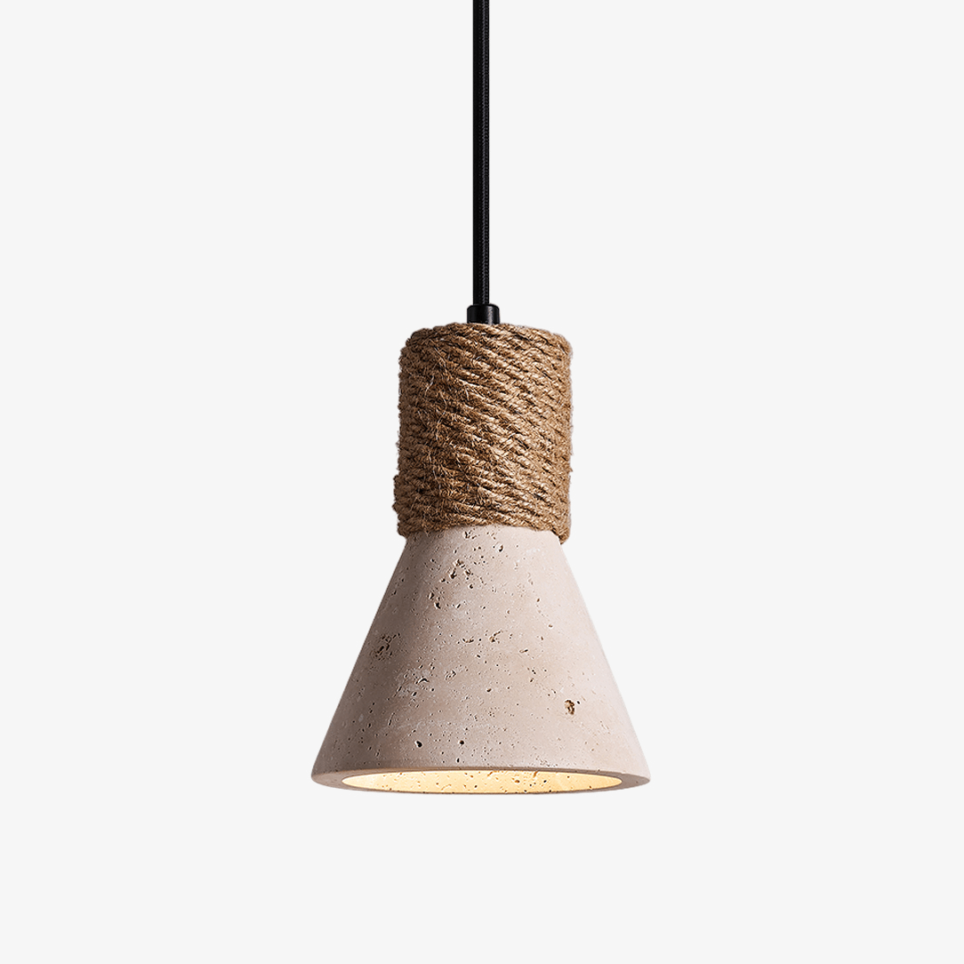Taverette Vintage Geel Travertin Touw Hanglamp
