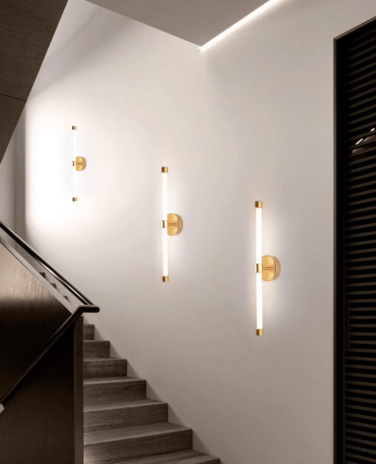 Voske verticale buis minimalistische messing wandlamp