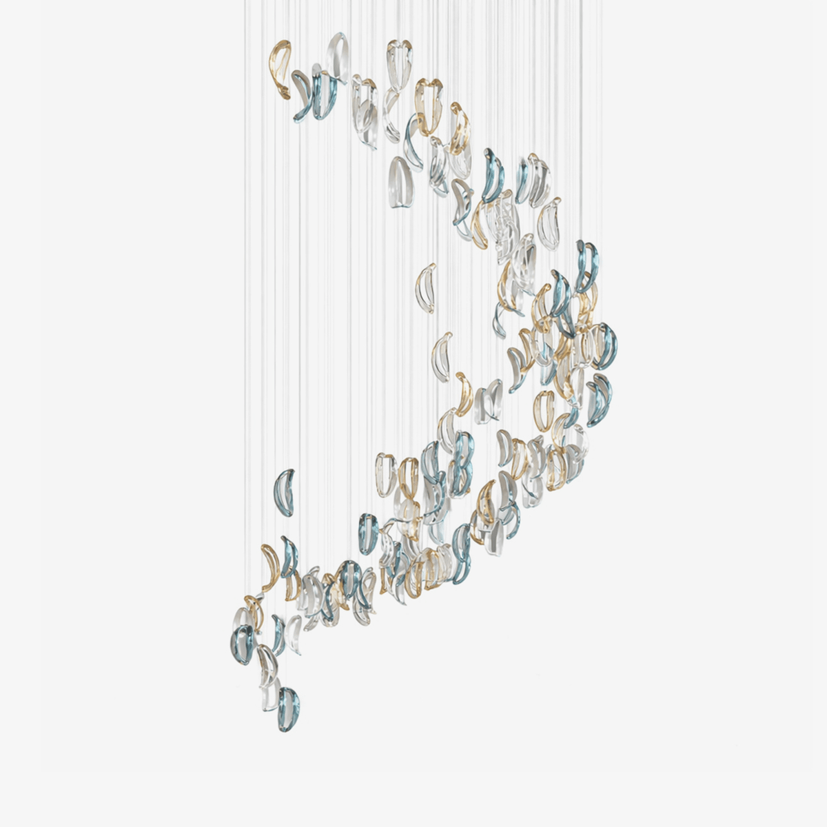 AquaFlux Grand Cascade Ripple glas Art Customize Kroonluchter