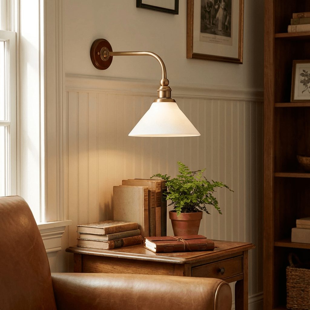 Ardent wandlamp met gebogen arm
