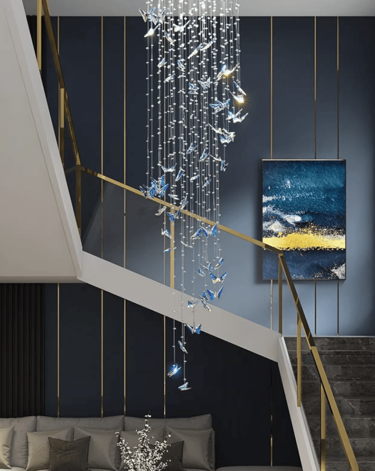 Volans Butterfly Kroonluchter met Kristalglas