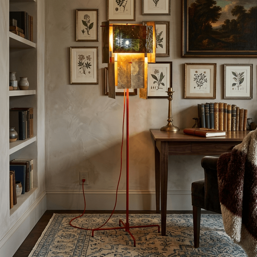 Marcelline vloerlamp in goudkleurige afwerking
