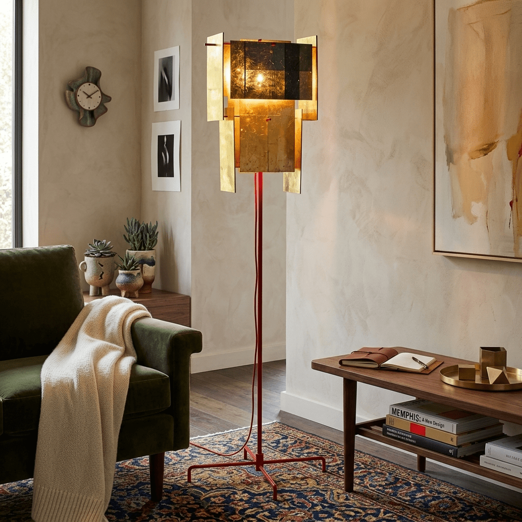 Marcelline vloerlamp in goudkleurige afwerking