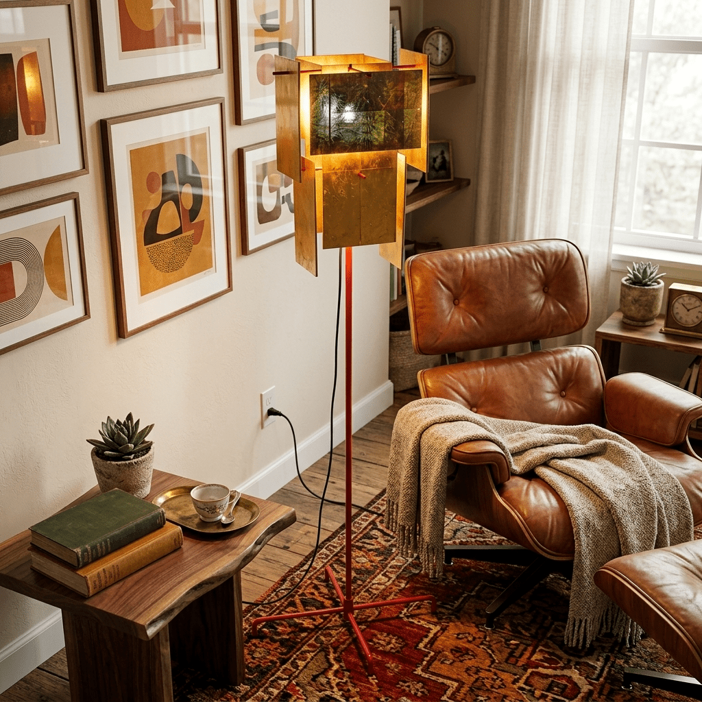 Marcelline vloerlamp in goudkleurige afwerking