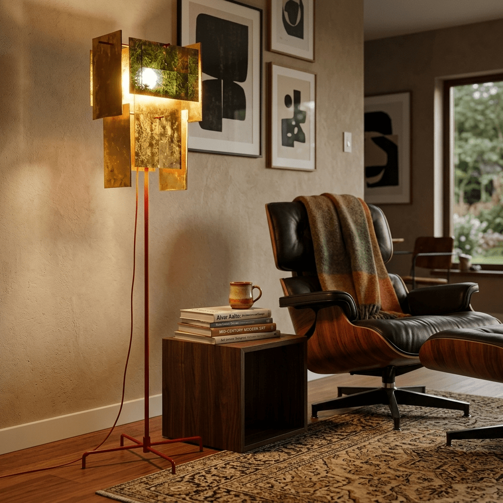 Marcelline vloerlamp in goudkleurige afwerking
