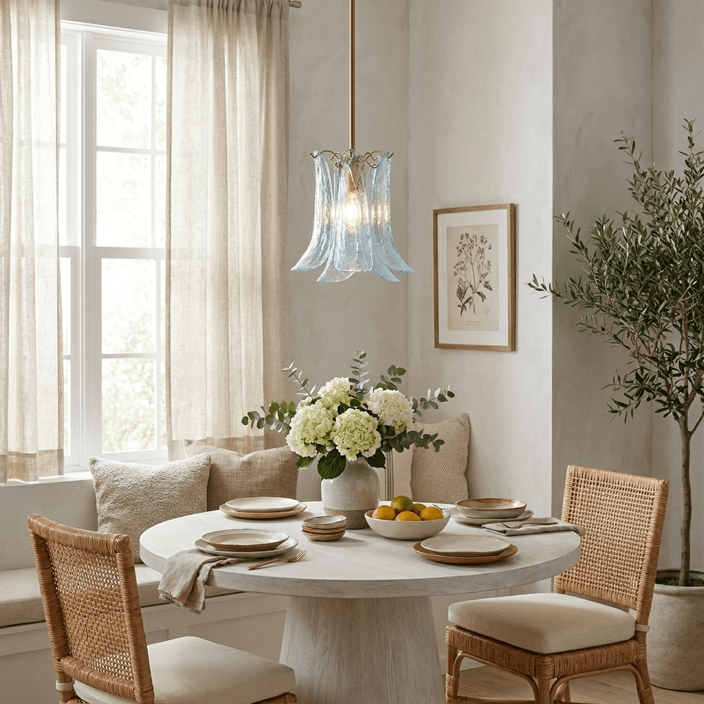 Ottilie hanglamp met bloemblaadjes uit glas