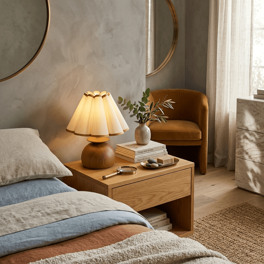 Anouk tafellamp van walnoothout