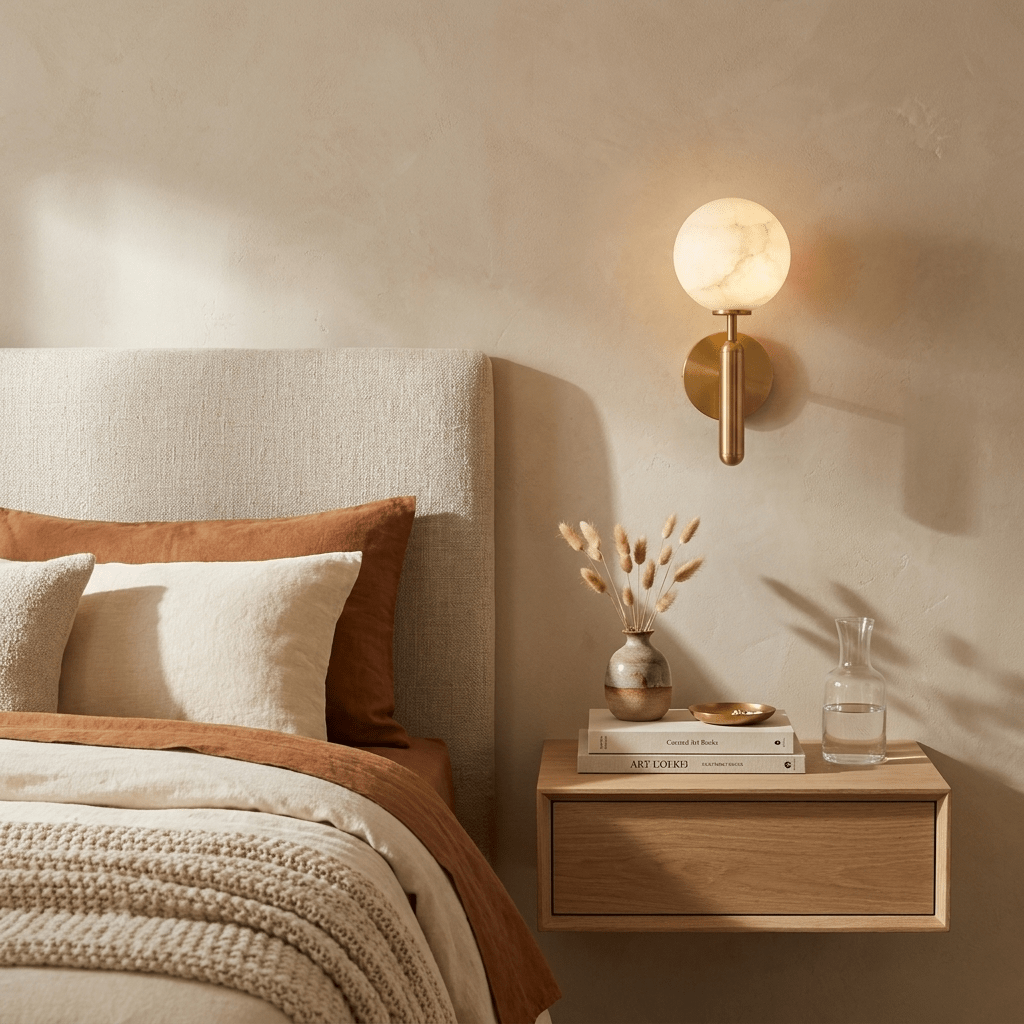 Bollen albasten wandlamp
