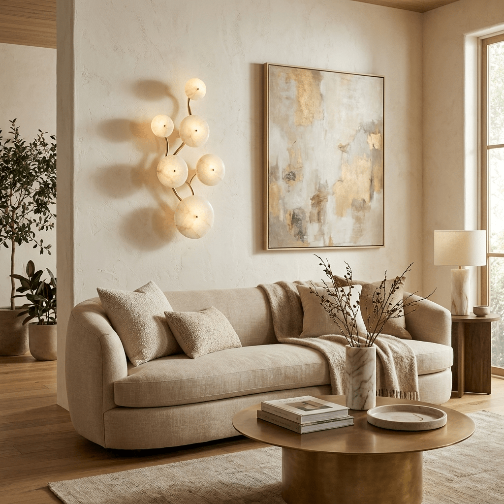 Cluster albasten wandlamp