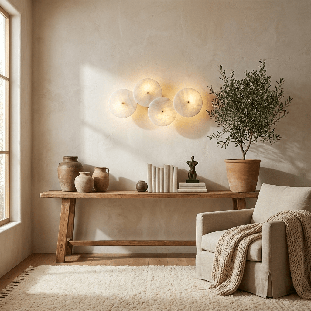 Cluster albasten wandlamp