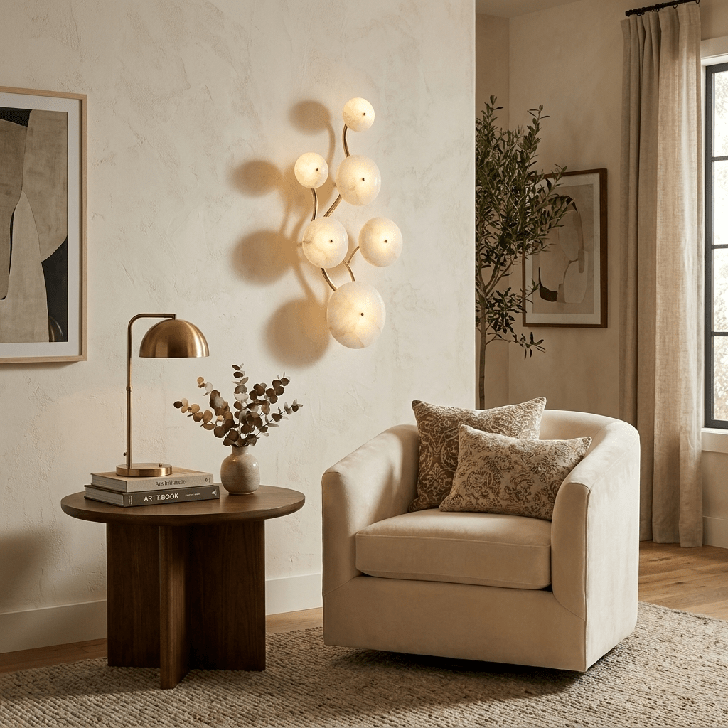 Cluster albasten wandlamp