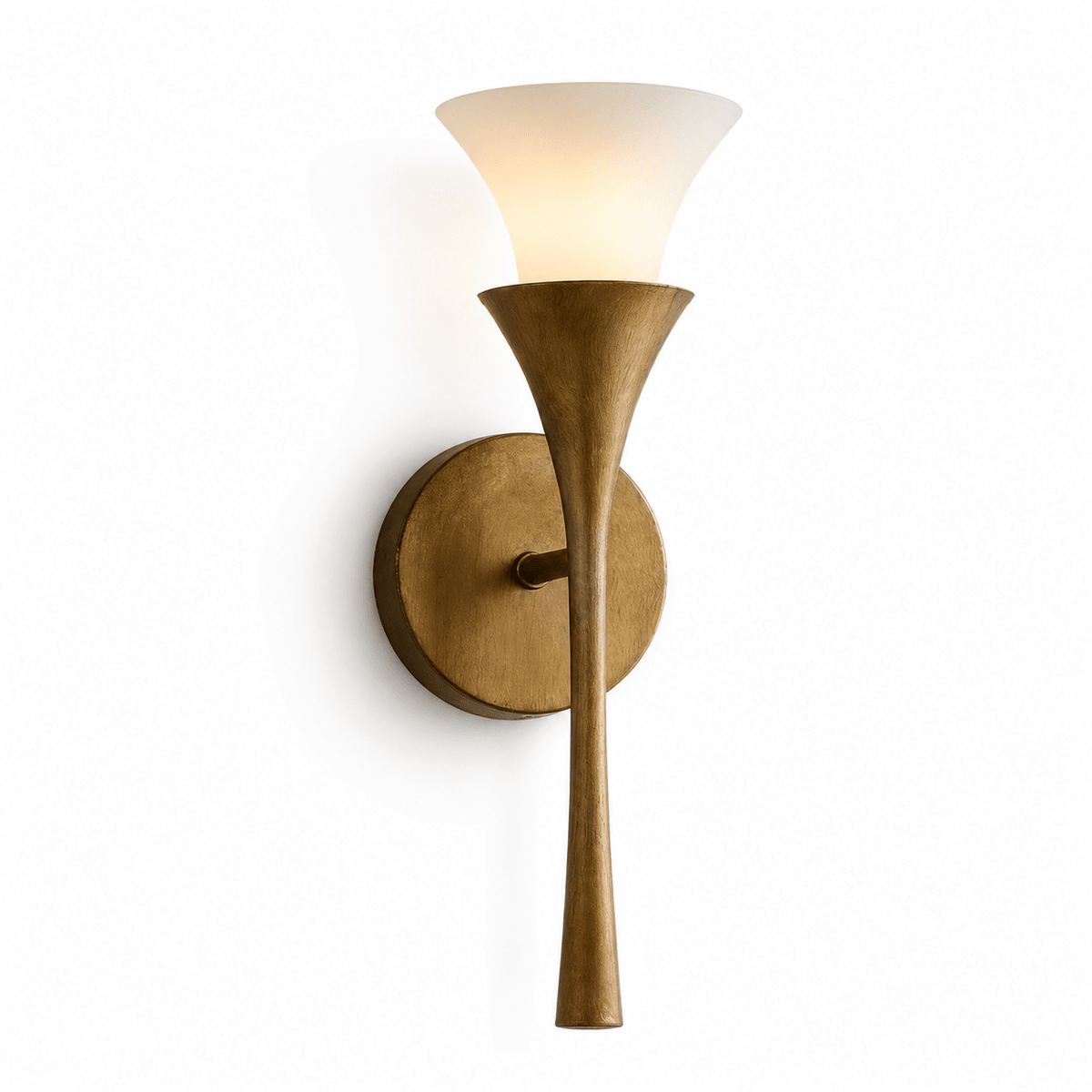 Solalette messing dubbele kegel wandlamp