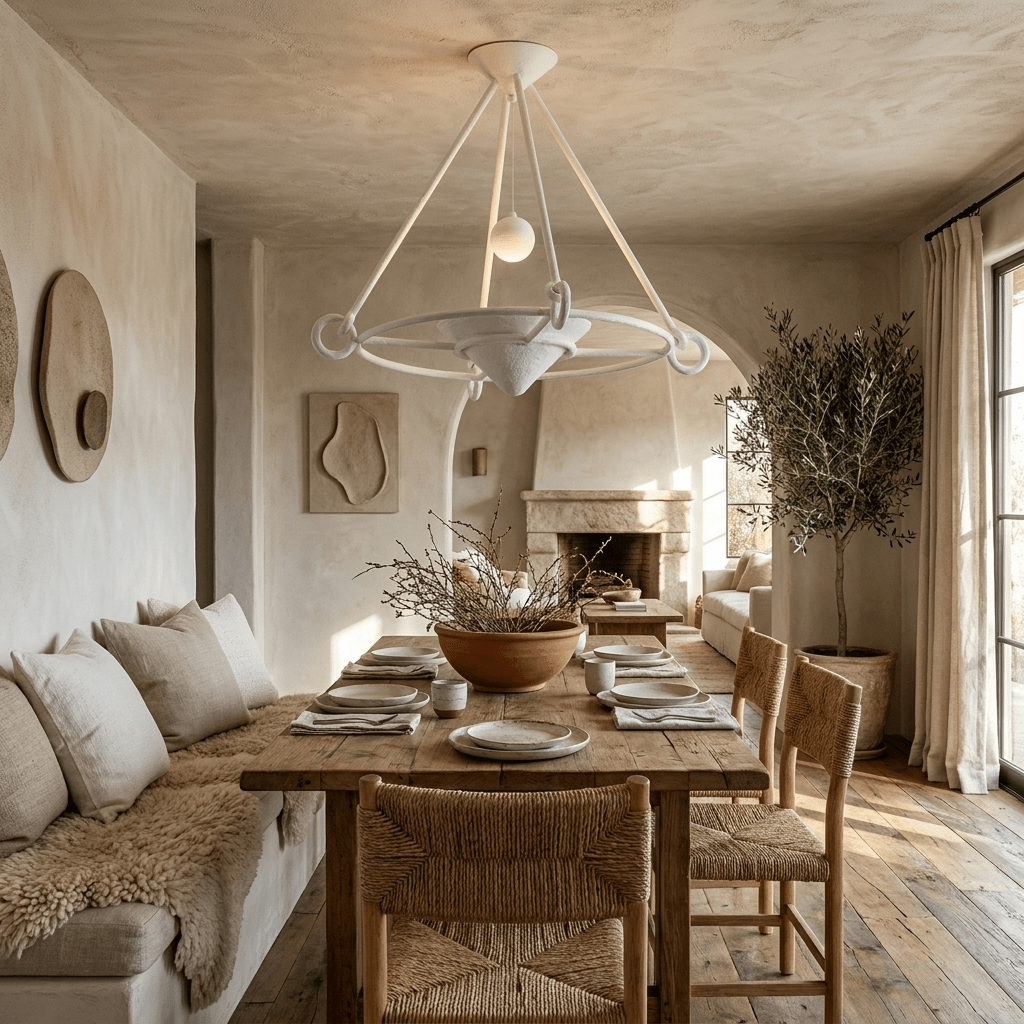 Sculptural kroonluchter van gips