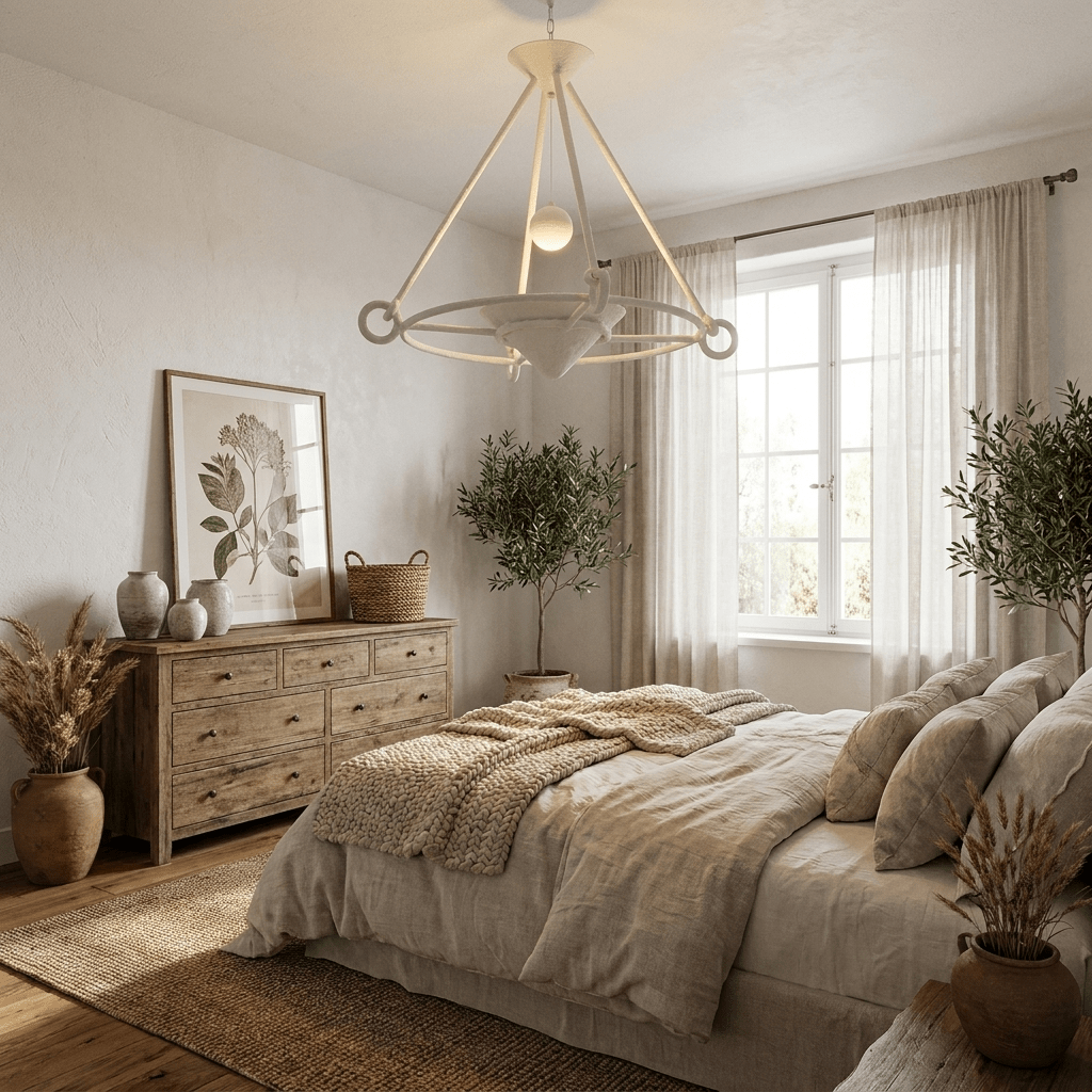 Sculptural kroonluchter van gips