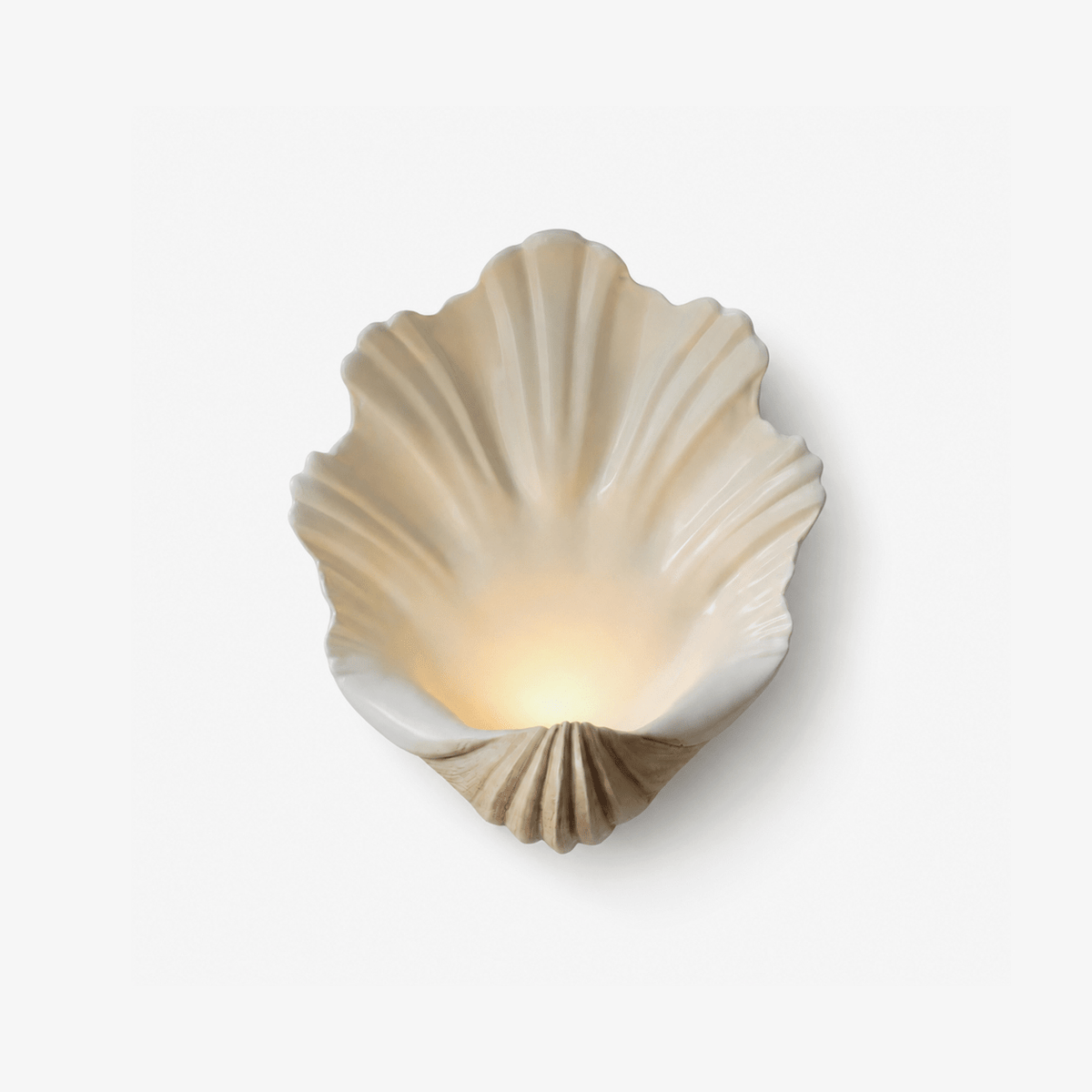 Shell wandlamp Crème Resineuze Wabi-Sabi