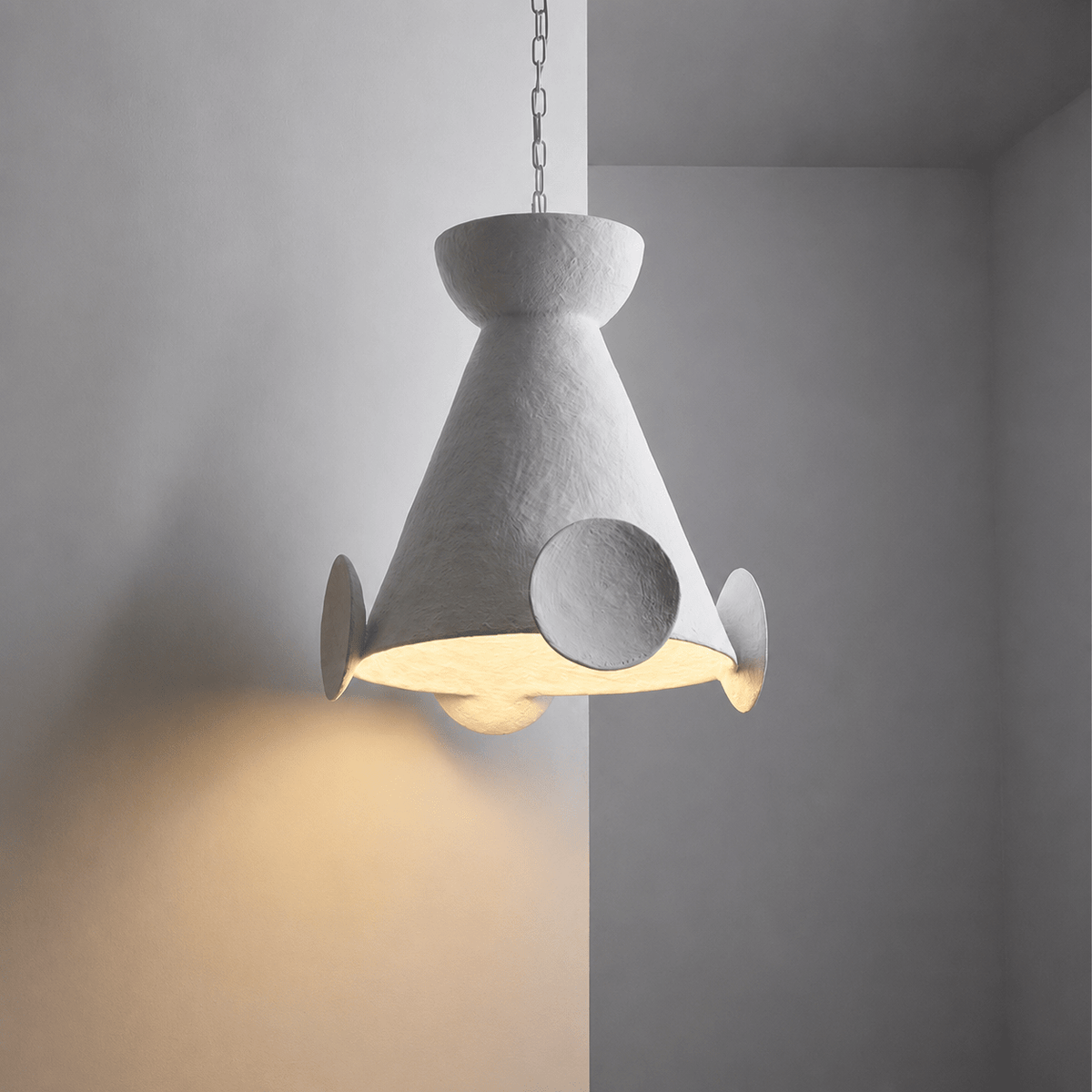 Sculptural Plaster Cone hanglamp