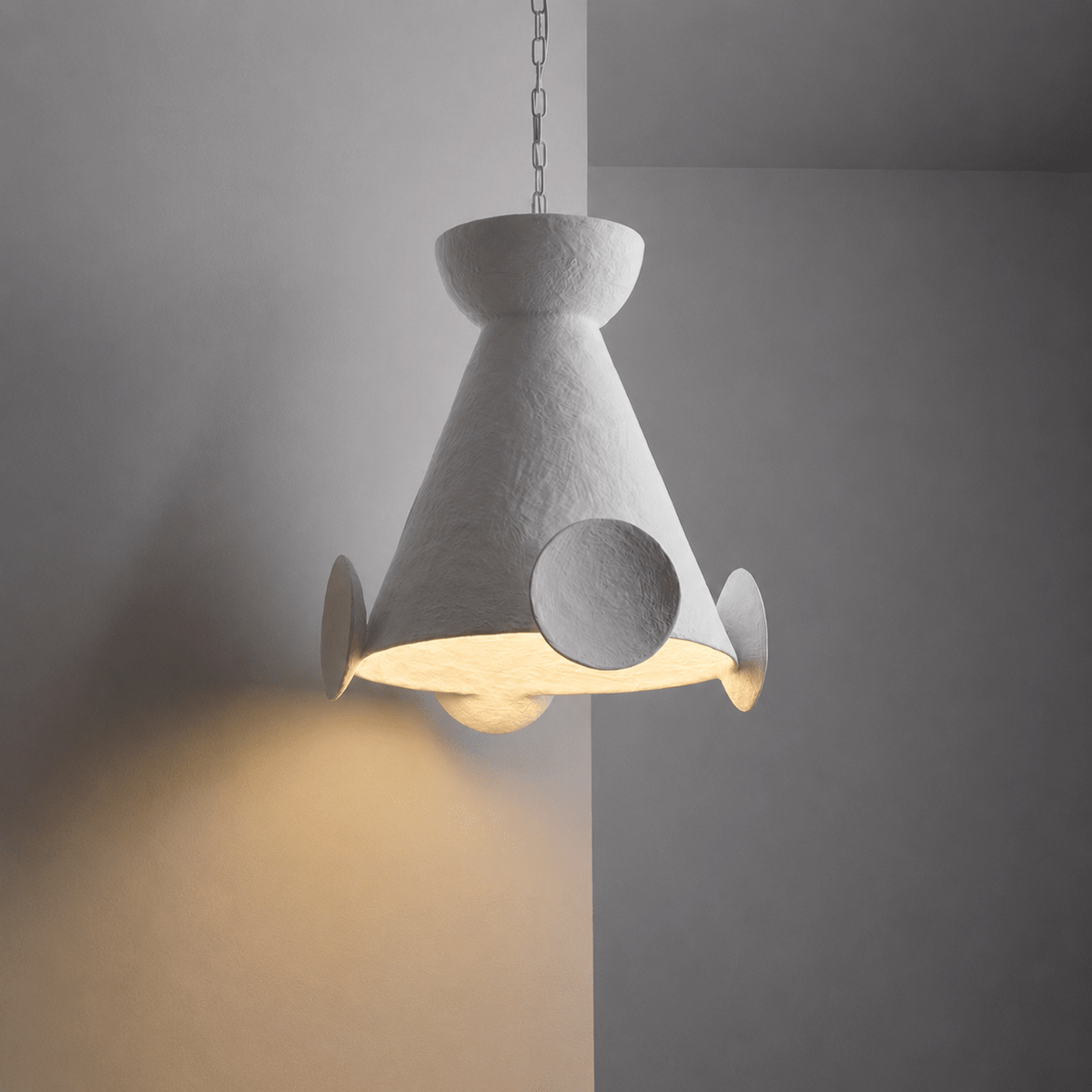 Sculptural Plaster Cone hanglamp