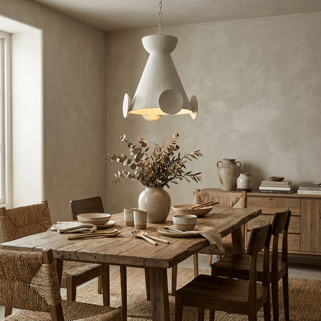 Sculptural Plaster Cone hanglamp
