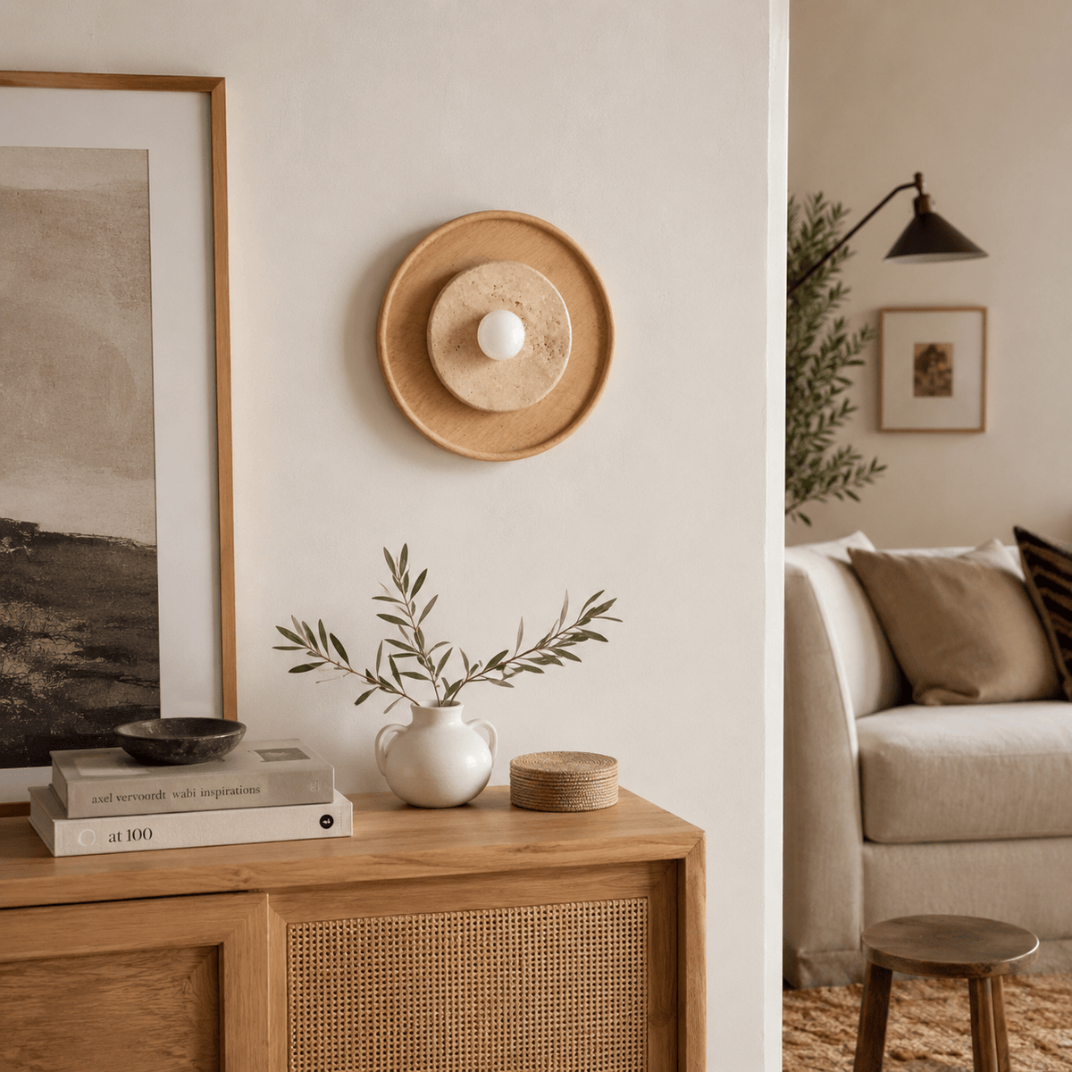 Valinine travertin wandlamp