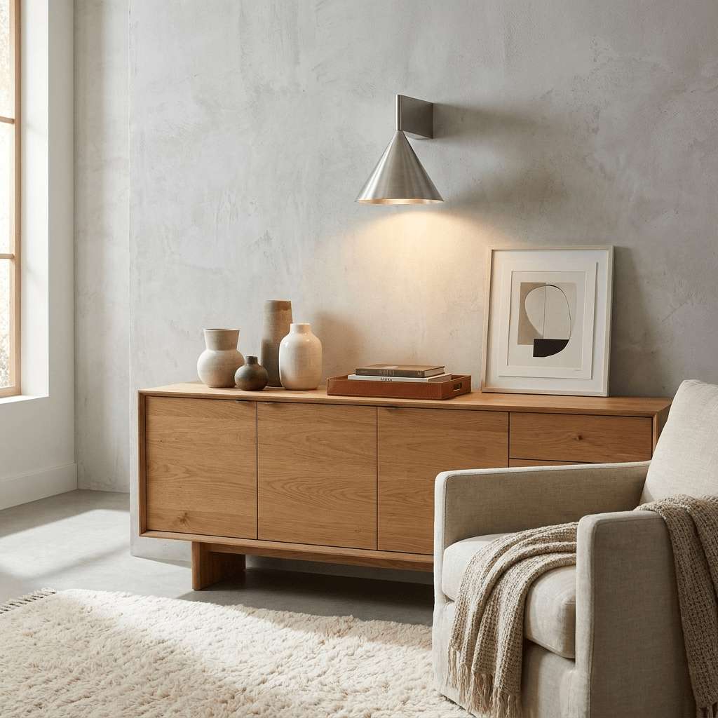 Serevan wandlamp met conische kap in messingafwerking