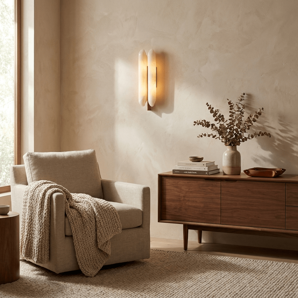 Husk albasten wandlamp