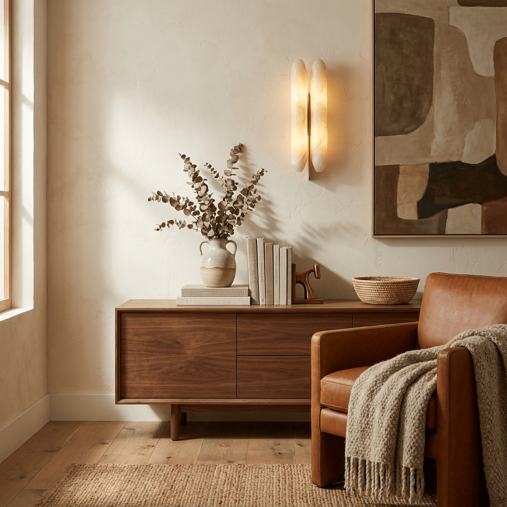 Husk albasten wandlamp