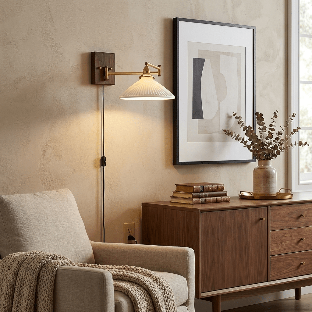 Keramische Geometry met stekker wandlamp