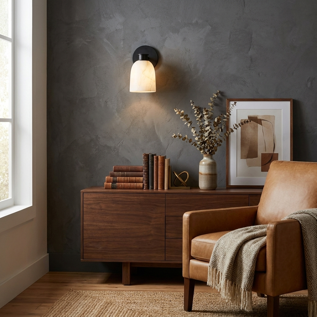 Quenstone Albasten wandlamp