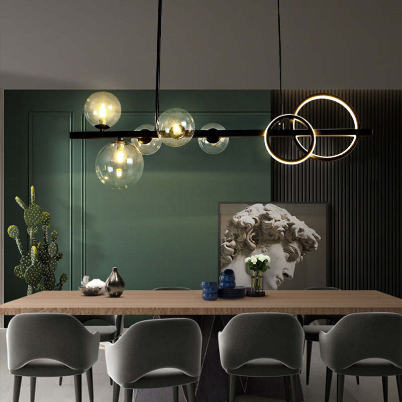 Valentina Vintage LED Hanglampen Zwart Gouden Glas Metaal Woonkamer