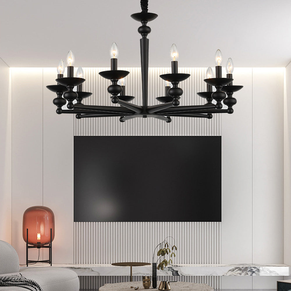 Alessio Retro Kaars Wandlamp/Zwarte Hanglamp Voor Woonk/ Eetkamer